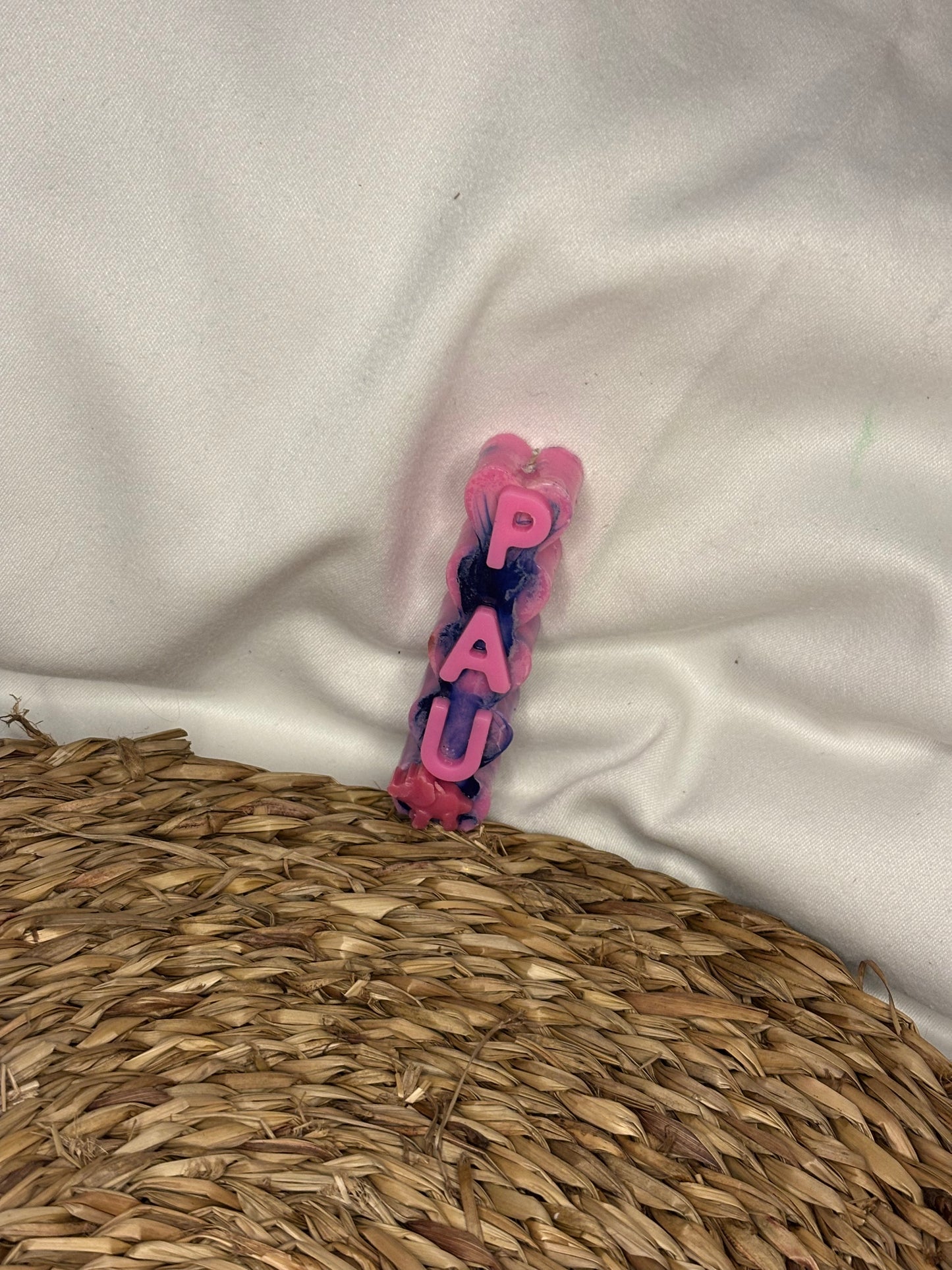 Velita de escalera de corazones personalizada con nombre